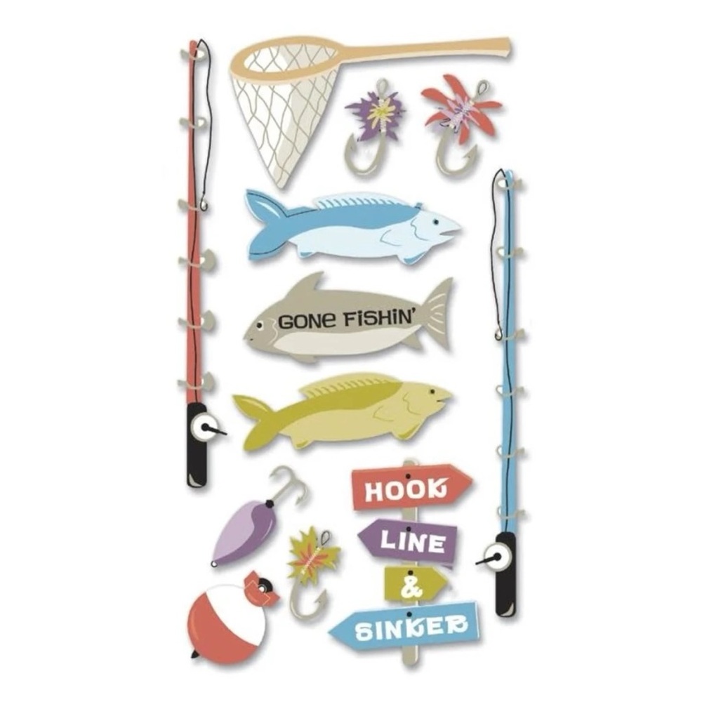 JOLEE’S BOUTIQUE 3D FISHING STICKERS - BRAND NEW